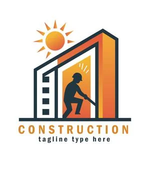 Construction and Real Estate company logo design Illustrazione stock