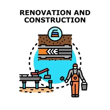 Construction and renovation industry vector concept illustrating work Stock Illustration