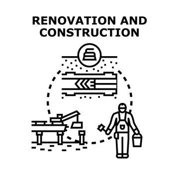 Construction and renovation industry vector concept illustrating work 스톡 일러스트