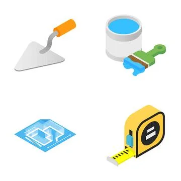 Construction and renovation tools with house blueprint icon Stock Illustration