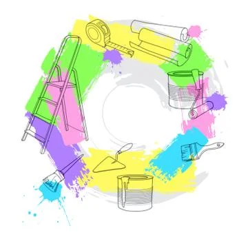Construction and repair tools. Vector illustration Stock Illustration