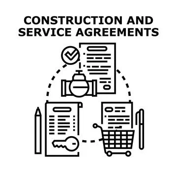 Construction and service agreements concept illustration イラスト素材