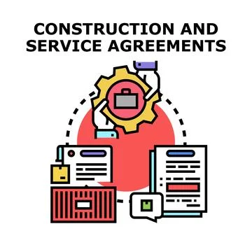 Construction and service agreements concept illustration Stock Illustration