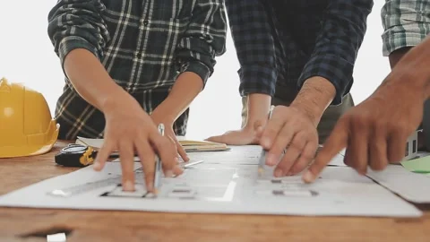 Construction and structure concept of Engineer or architect meeting for pro.. Stockbeeldmateriaal 236762077