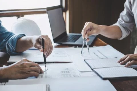 Construction and structure concept of Engineer or architect meeting for proje Stock Photos