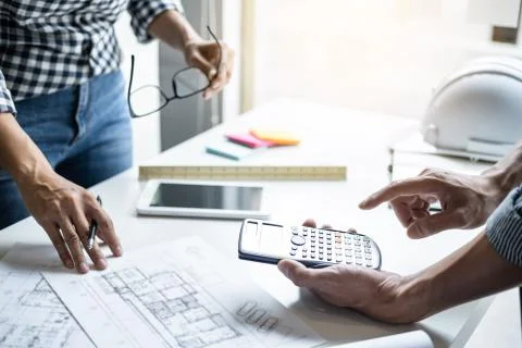 Construction and structure concept of Engineer or architect meeting for proje Stock Photos