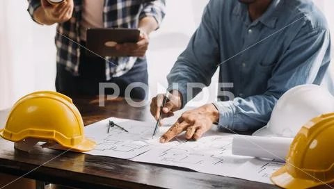 Photograph: Construction and structure concept of engineer working ...
