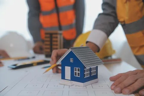 Construction and structure concept of Engineer or architect meeting for pro.. Stock Photos