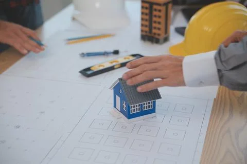 Construction and structure concept of Engineer or architect meeting for pro.. Stock Photos