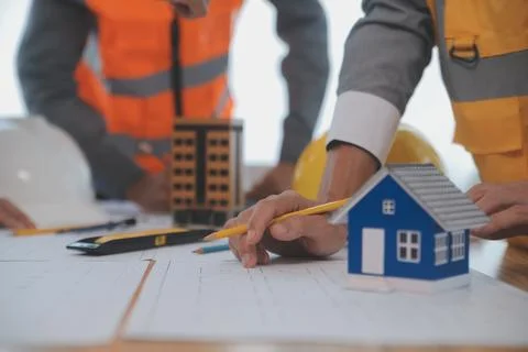 Construction and structure concept of Engineer or architect meeting for pro.. Stock Photos