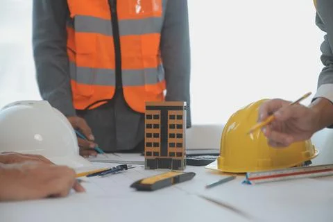 Construction and structure concept of Engineer or architect meeting for pro.. Stock Photos