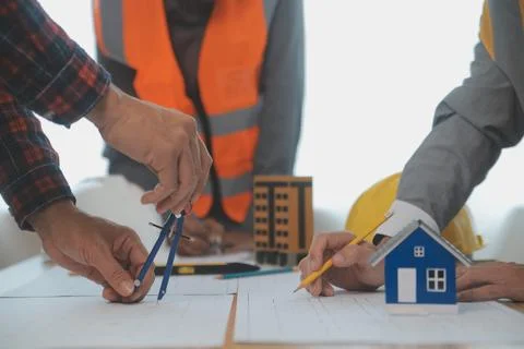 Construction and structure concept of Engineer or architect meeting for pro.. Stock Photos