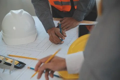 Construction and structure concept of Engineer or architect meeting for pro.. Stock Photos
