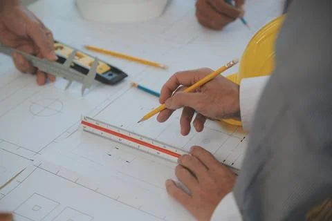 Construction and structure concept of Engineer or architect meeting for pro.. Stock Photos
