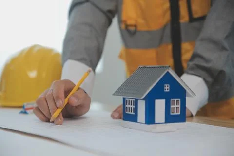 Construction and structure concept of Engineer or architect meeting for pro.. Stock Photos