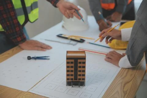 Construction and structure concept of Engineer or architect meeting for pro.. Stock Photos