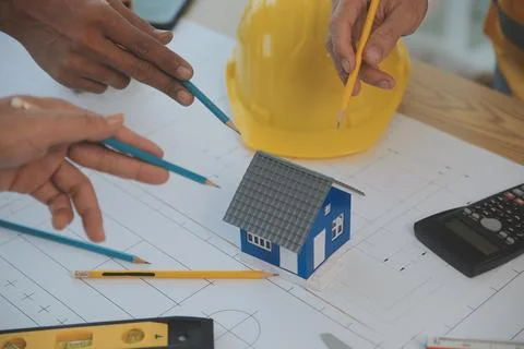 Construction and structure concept of Engineer or architect meeting for pro.. Stock Photos