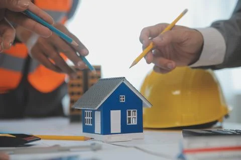 Construction and structure concept of Engineer or architect meeting for pro.. Stock Photos