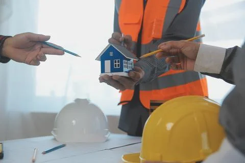 Construction and structure concept of Engineer or architect meeting for pro.. Stock Photos