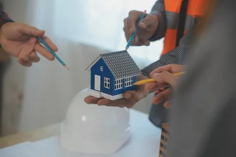 Construction and structure concept of Engineer or architect meeting for pro.. Stock Photos