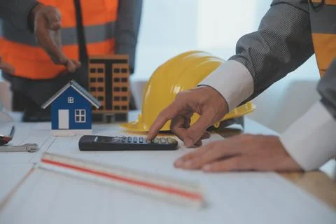 Construction and structure concept of Engineer or architect meeting for pro.. Stock Photos