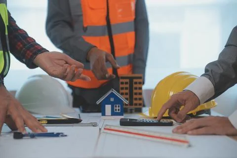 Construction and structure concept of Engineer or architect meeting for pro.. Foto stock