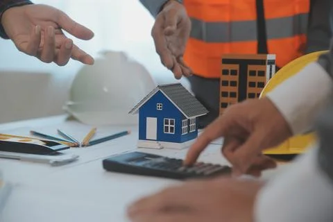 Construction and structure concept of Engineer or architect meeting for pro.. Foto stock