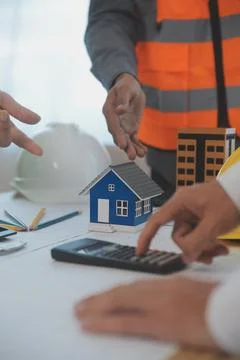 Construction and structure concept of Engineer or architect meeting for pro.. Foto stock