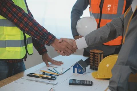 Construction and structure concept of Engineer or architect meeting for pro.. Stock Photos