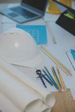Construction and structure concept of Engineer or architect meeting for pro.. Foto stock