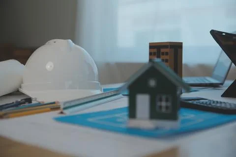 Construction and structure concept of Engineer or architect meeting for pro.. Stock Photos