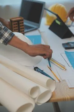 Construction and structure concept of Engineer or architect meeting for pro.. Stock Photos