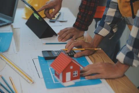 Construction and structure concept of Engineer or architect meeting for pro.. Stock Photos