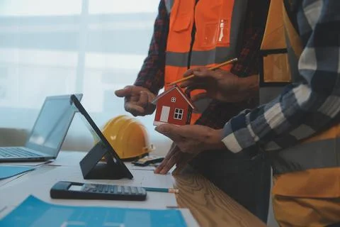 Construction and structure concept of Engineer or architect meeting for pro.. Stock Photos