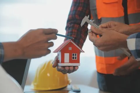 Construction and structure concept of Engineer or architect meeting for pro.. Stock Photos