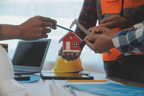 Construction and structure concept of Engineer or architect meeting for pro.. Stock Photos