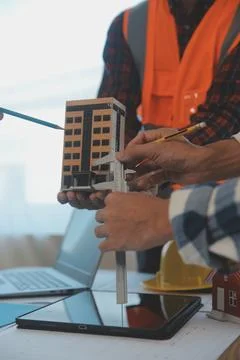 Construction and structure concept of Engineer or architect meeting for pro.. Stock Photos