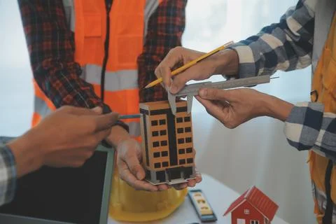 Construction and structure concept of Engineer or architect meeting for pro.. 스톡 사진