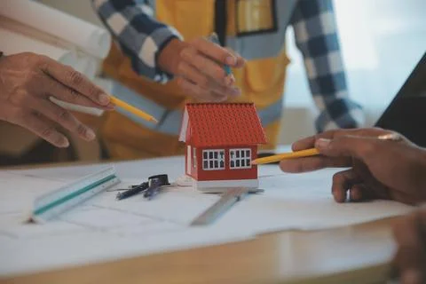 Construction and structure concept of Engineer or architect meeting for pro.. Stock Photos