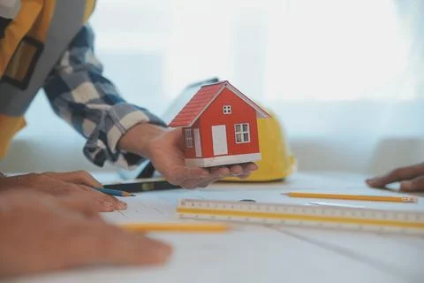 Construction and structure concept of Engineer or architect meeting for pro.. Stock Photos