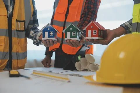 Construction and structure concept of Engineer or architect meeting for pro.. Stock Photos