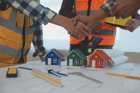 Construction and structure concept of Engineer or architect meeting for pro.. Stock Photos