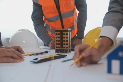 Construction and structure concept of Engineer or architect meeting for pro.. Stock Photos