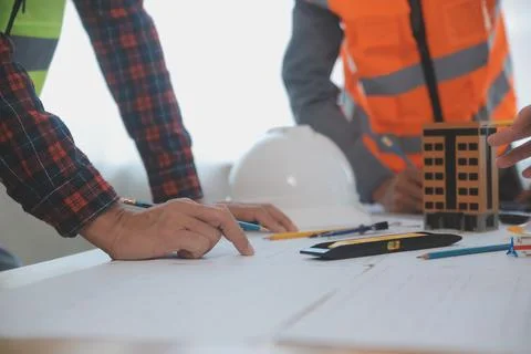 Construction and structure concept of Engineer or architect meeting for pro.. Stock Photos