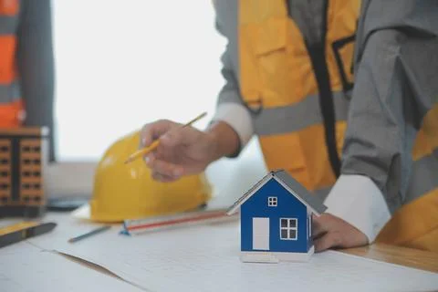 Construction and structure concept of Engineer or architect meeting for pro.. Stock Photos