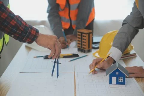 Construction and structure concept of Engineer or architect meeting for pro.. Foto stock