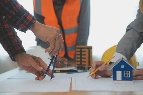 Construction and structure concept of Engineer or architect meeting for pro.. Stock Photos