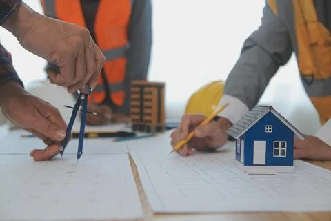 Construction and structure concept of Engineer or architect meeting for pro.. Foto stock