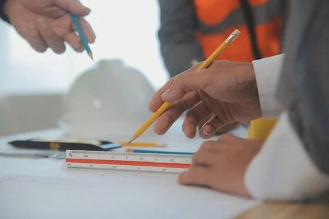Construction and structure concept of Engineer or architect meeting for pro.. Stock Photos