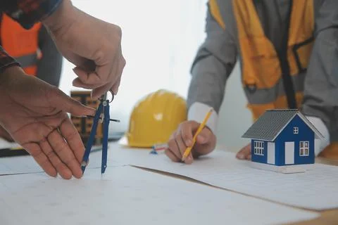 Construction and structure concept of Engineer or architect meeting for pro.. Stock Photos